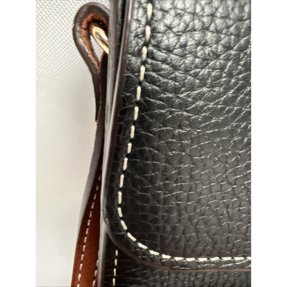Dooney & Bourke Crossbody Black Pebble Grain Leather Letter Carrier Purse - Picture 3 of 13